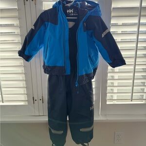 Helly Hansen Kids Blue and Black Jacket & Bib Pants Set